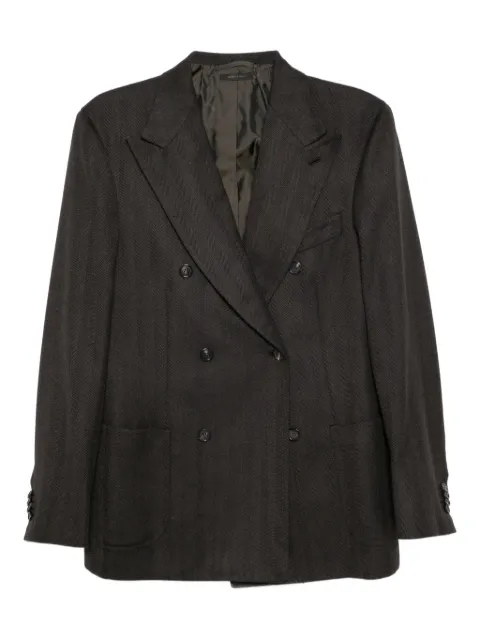 Brioni double-breasted blazer Brown O4890MOCA70