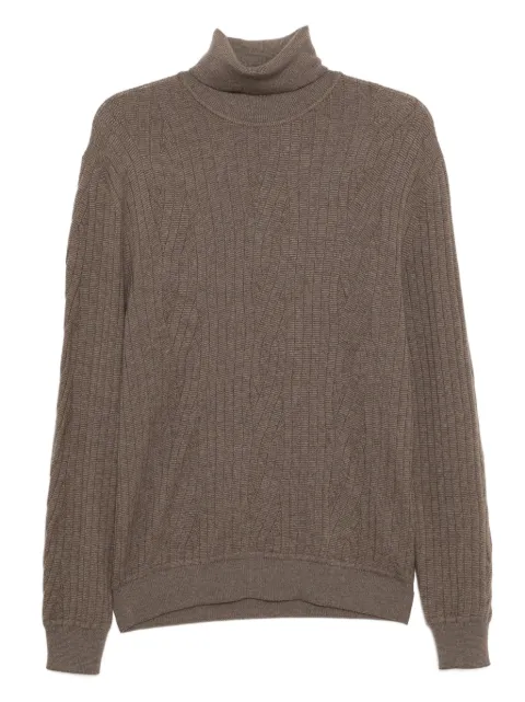 Brioni cable-knit crewneck sweater Brown UMU30LODK072500