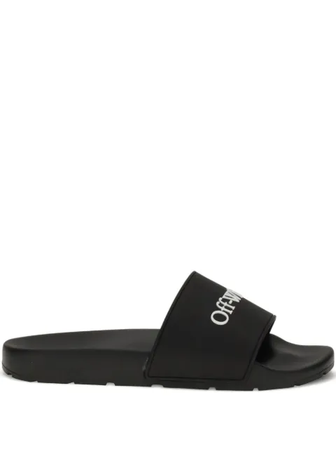 Off-White Bookish logo-embellished slides Black OMIU002C99MAT0021001