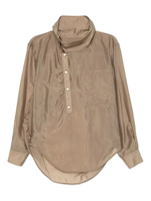 System asymmmetric collar shirt Brown SY2F8WTOT01W