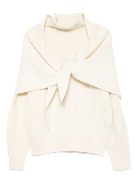 System scarf knited jumper Neutrals SY2F8KTOT02W