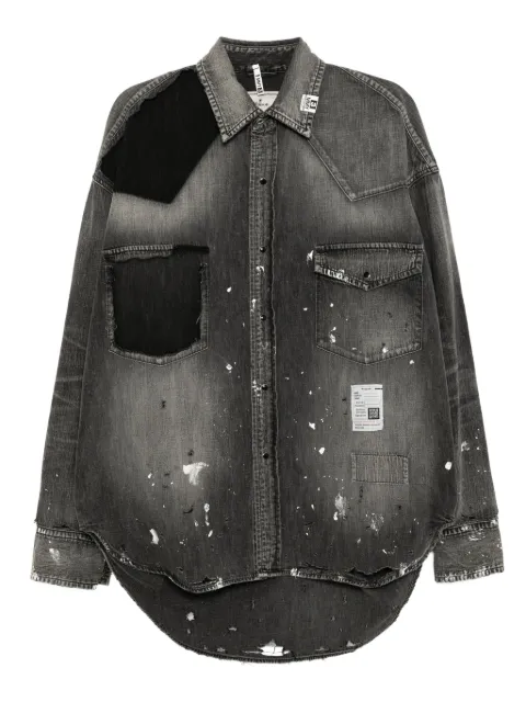 Maison MIHARA YASUHIRO logo-patched shirt Black J15SH125