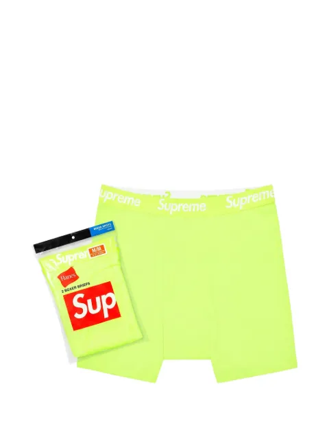 Supreme x Hanes logo-waistband boxers (set of two) Yellow SU25714