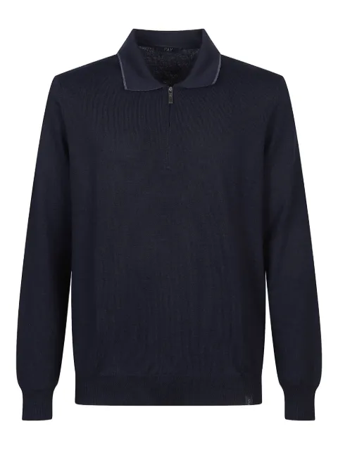 Fay zip-up polo shirt Blue NMMC1512270WJF