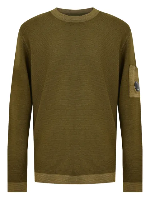 C.P. Company lens-pocket crew-neck sweatshirt Green 19CMKN228A003247F
