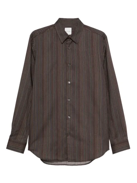 Paul Smith Signature Stripe long-sleeve shirt Brown M1R901UT02794