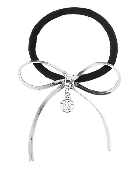Maison Michel Mya bow-embellishment hair scrunchie Silver 3132001001