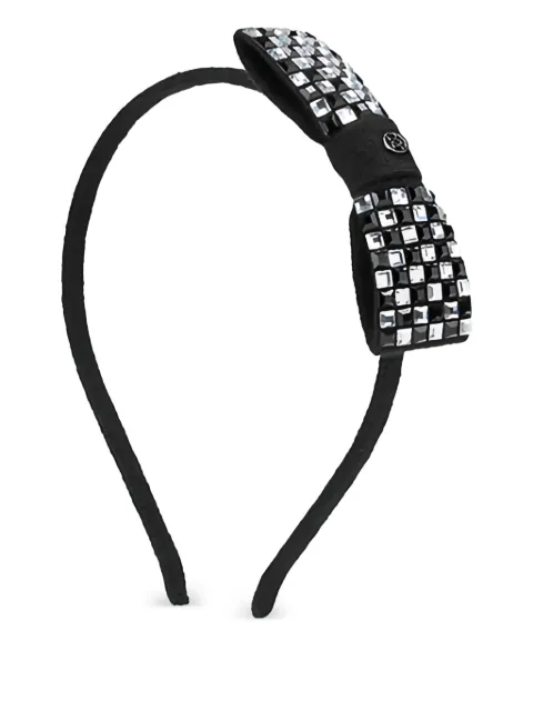 Maison Michel Mackenzie crystal-embellishment bow headband Black 3149001001