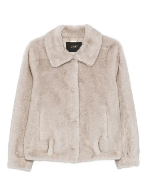 Seventy faux-fur long-sleeve jacket Neutrals PE0253520292