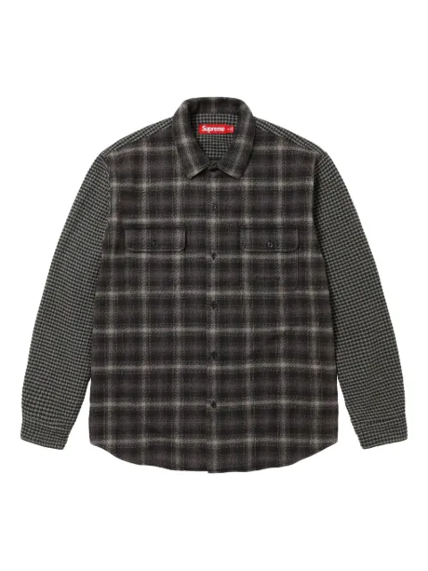 Supreme plaid houndstooth shirt Black SU25704