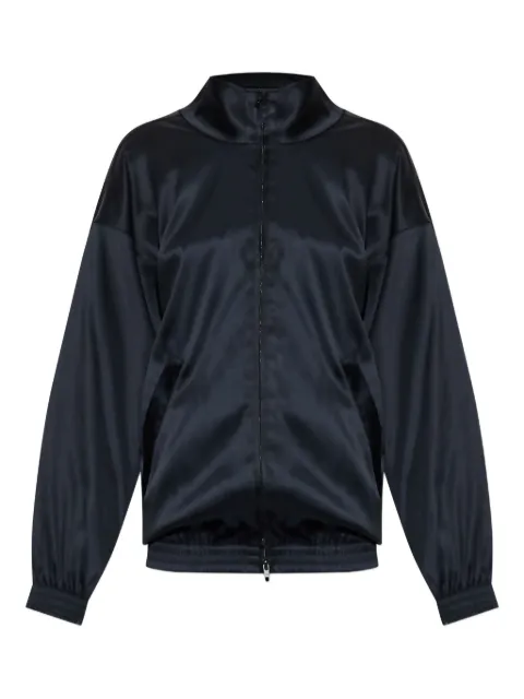 Balenciaga satin zip-up bomber jacket Black 850862TMO54
