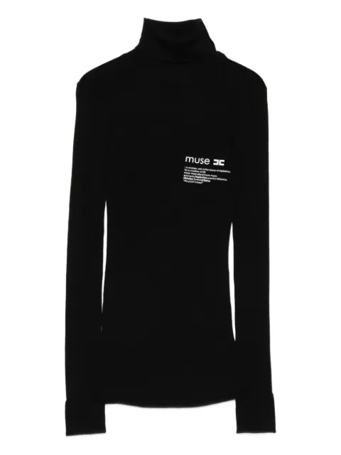 Elisabetta Franchi turtleneck logo-motif sweater Black MK43B57E2