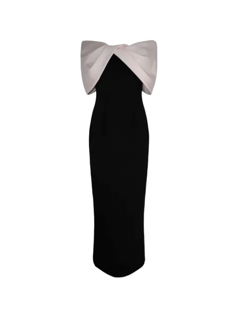 Pamella Roland Mikado-neckline maxi dress Black R2668551B