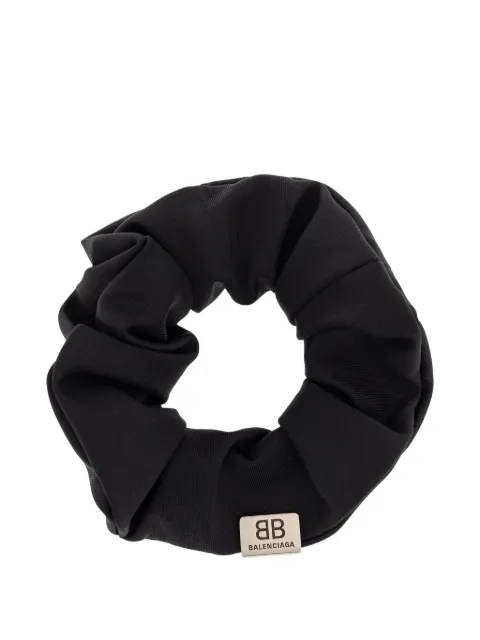 Balenciaga logo-patch scrunchie Black 766360TZP6I