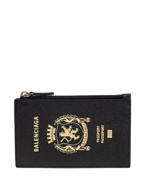 Balenciaga zip passport-graphic card holder Black 8463302AB4Y