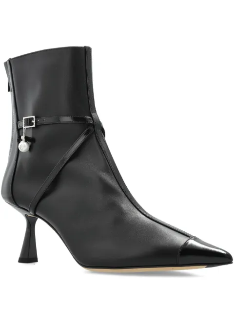 Jimmy Choo 70mm pearl-embellished pointed-toe boots Black ARENAB65NQB