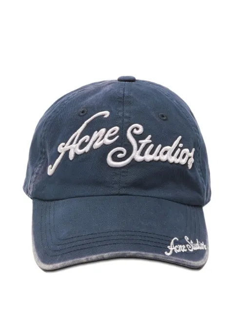 Acne Studios logo-embroidery cotton cap hat Blue C40416