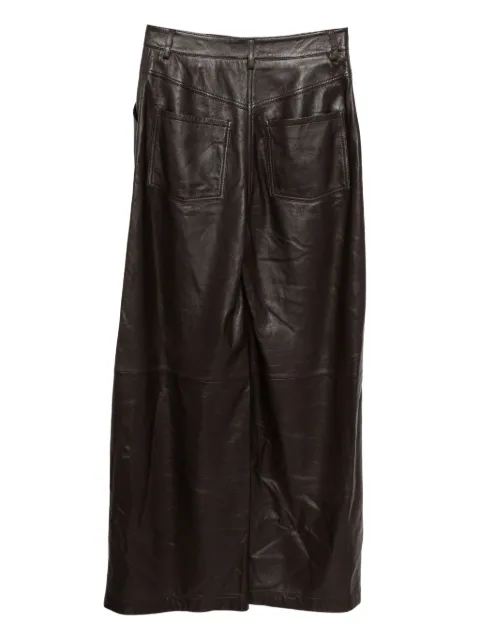 Yves Salomon lamb leather straight-leg trousers Brown 26W25WYP202XXAPXX