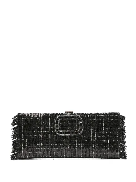 Roger Vivier fringed clutch bag Black RBWABDD0231ULR