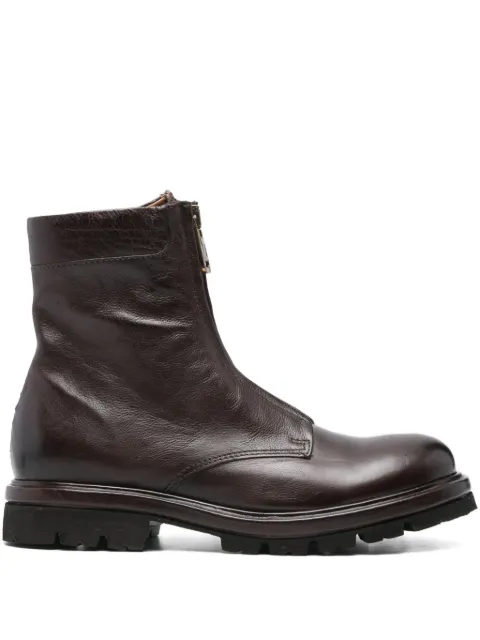 A.S.98 zip-front leather boots Brown Z44202