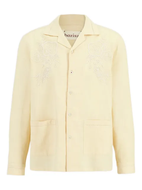 Baziszt Cade floral-embroidered long-sleeve shirt Neutrals BZFW25SR04862