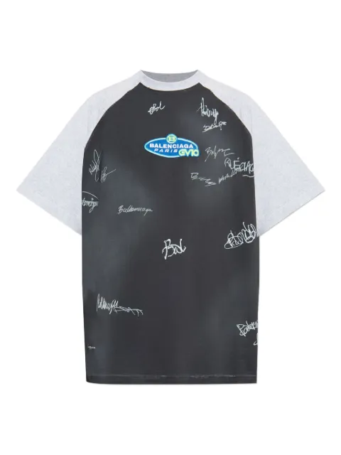 Balenciaga raglan-sleeves T-shirt Black 850419TTVE2