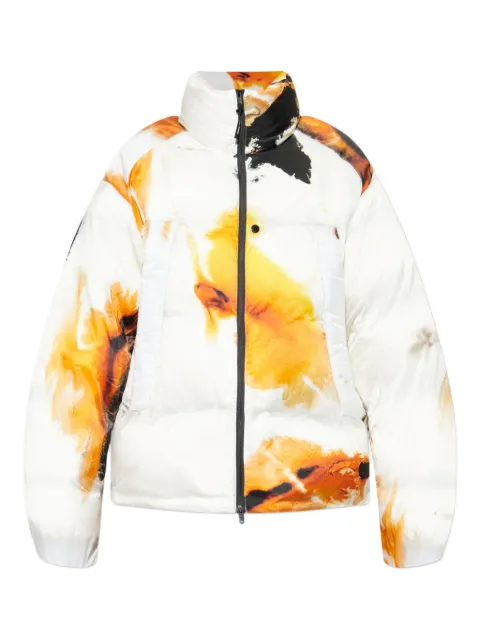 Y-3 abstract-print puffer jacket White KA2363