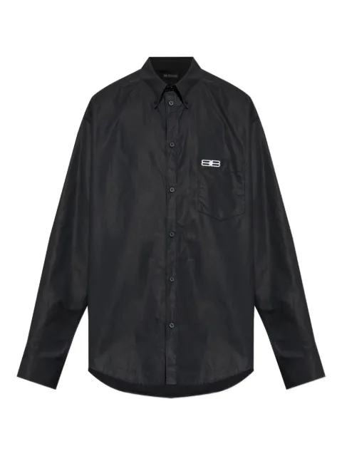 Balenciaga logo-embroidered button-down shirt Black 850816TRM28