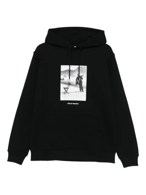 Drôle De Monsieur Le Ice Skating Waiter hoodie Black HO191CO230