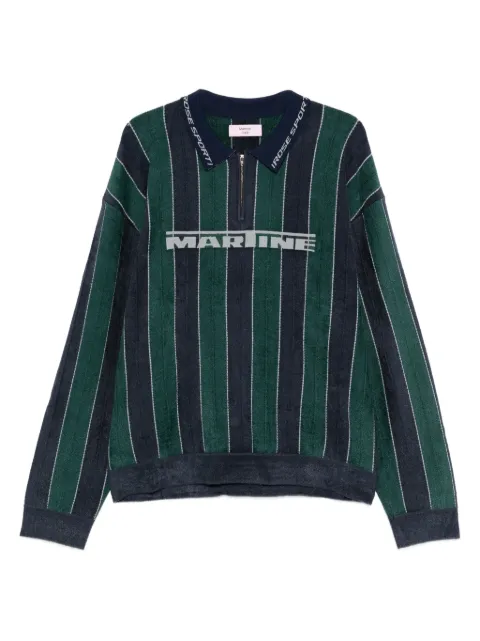 Martine Rose logo-patch polo top Green 981YA20407