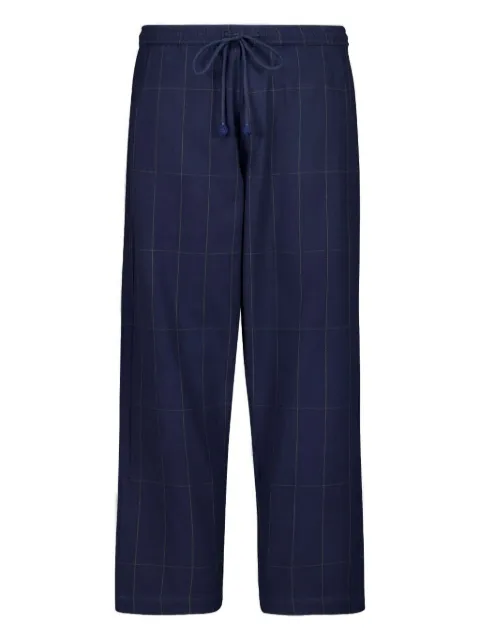 Baziszt drawstring checked trousers Blue BZFW25PA02012