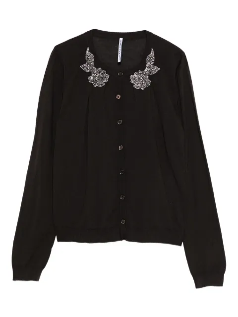 Liviana Conti embellished-collar cardigan Brown L5WG94