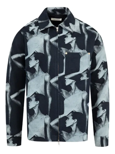 Wales Bonner photographic-print zip jacket Black UA25DE02C002