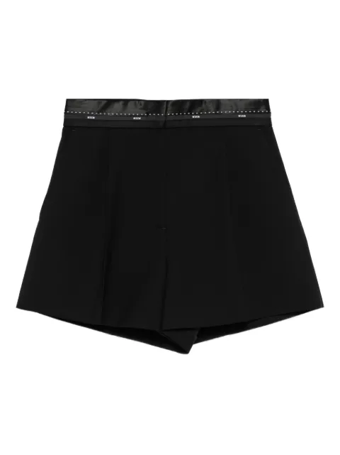 MSGM pleated satin-trimmed shorts Black 3941MDB02257605