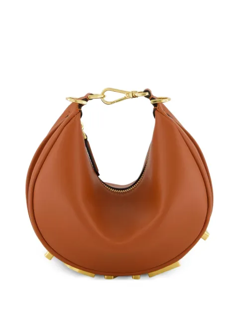 FENDI mini Fendigraph leather cross body bag Brown 8BS081A5DY
