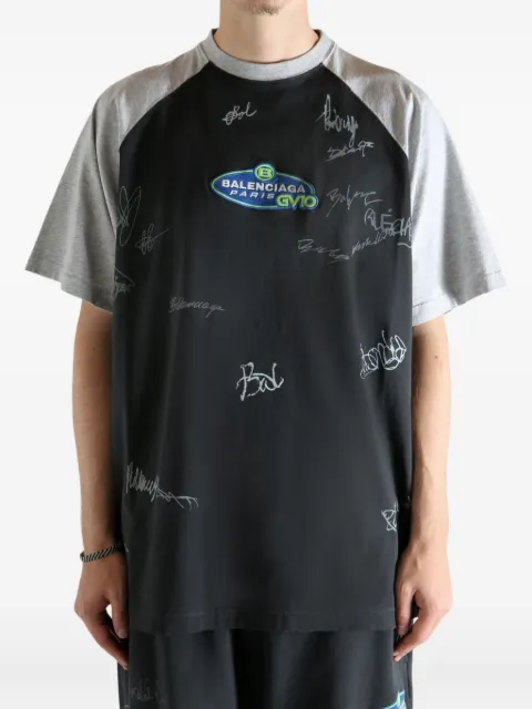 Balenciaga graphic-print T-shirt Black 850419TTVE2