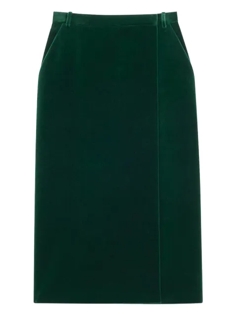 Saint Laurent velvet midi skirt Green 826769Y580T