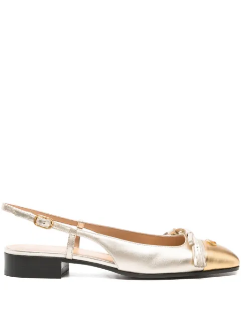 Valentino Garavani Valet Du Roi slingback ballerina in laminated nappa 25mm Silver WS0MH0KDR