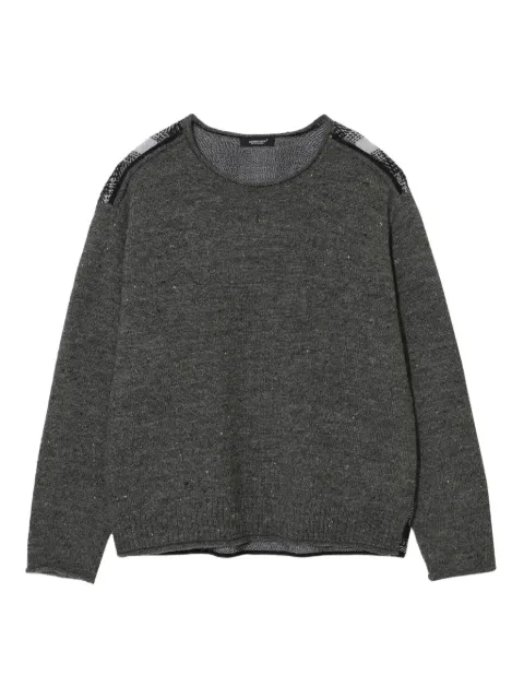 Undercover checked-panel wool sweater Grey UC2E4906