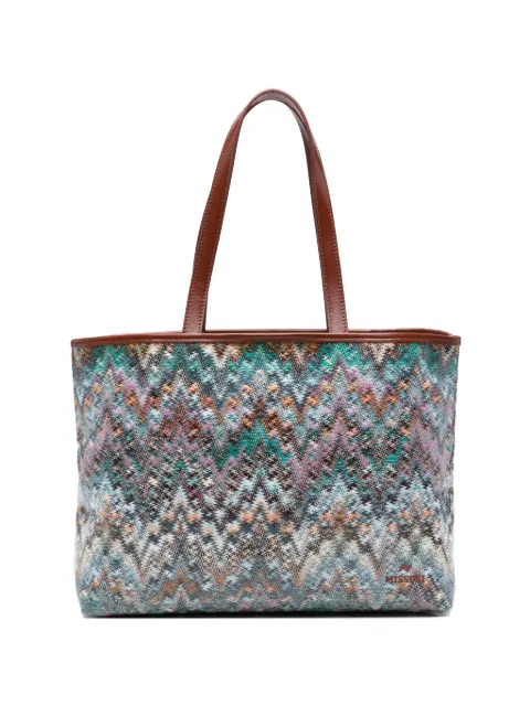 Missoni large zigzag handle tote bag Blue MI10056C