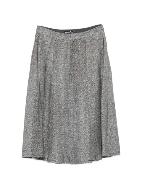Ermanno Scervino herringbone-pattern pleated midi skirt Grey D472O301ZBW