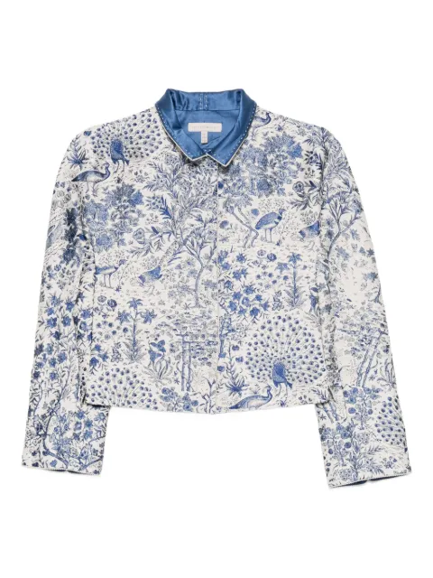 SHIATZY CHEN Scape-of-Curve cropped jacket Blue 658326