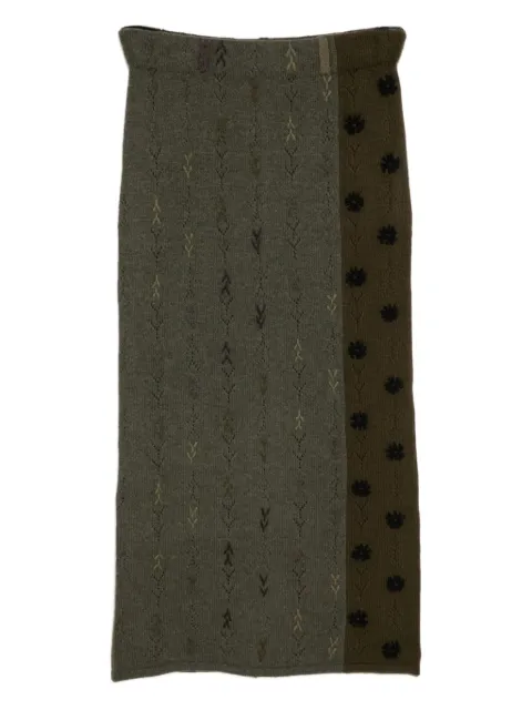 YANYAN KNITS embroidered skirt Green YYW251241