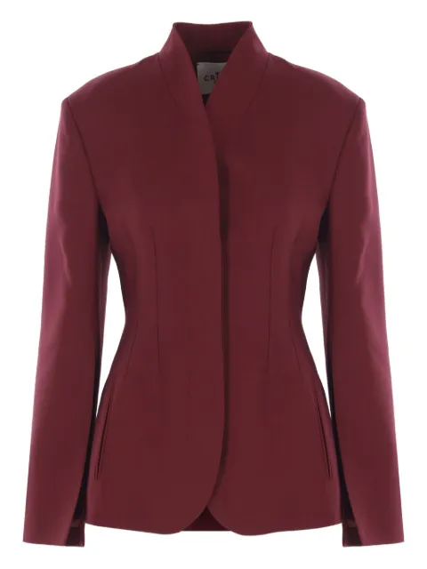 CRIDA long-sleeve V-neck fitted jacket Red GRACEBORDEAUX