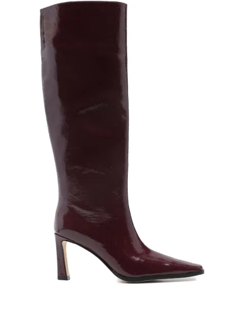 Michael Kors Darrah patent leather knee-high boots Red 40F5DRMB5A