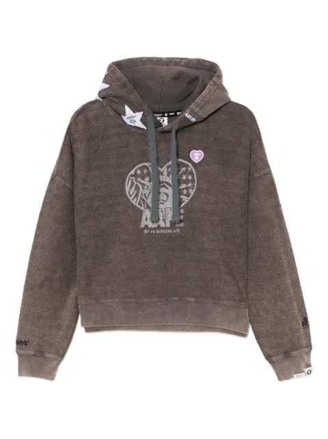 A BATHING APE® logo-embroidered hoodie Grey ASWD329XXP