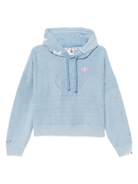 A BATHING APE® logo-embroidered hoodie Blue ASWD329XXP