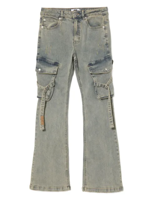 izzue logo-patch bootcut jeans Blue IZXJNW00423X