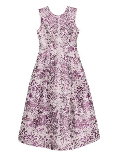 SHIATZY CHEN Scape-of-Curve jacquard midi dress Purple 658325