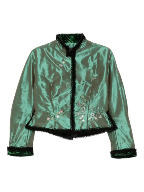 SHIATZY CHEN Scape-of-Curve cropped jacket Green 658256